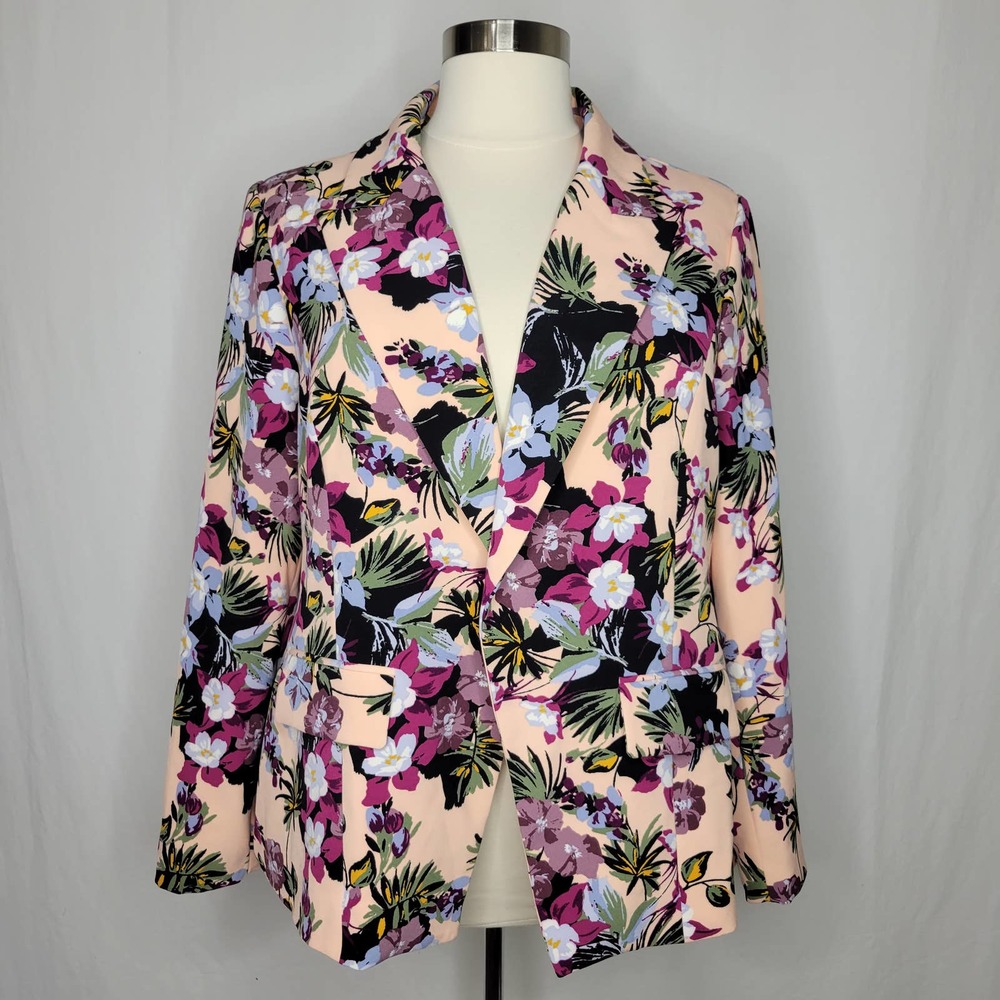 Nina Parker Trendy Plus Size Floral-Print Blazer NWT $129 Size 3X - Picture 3 of 11